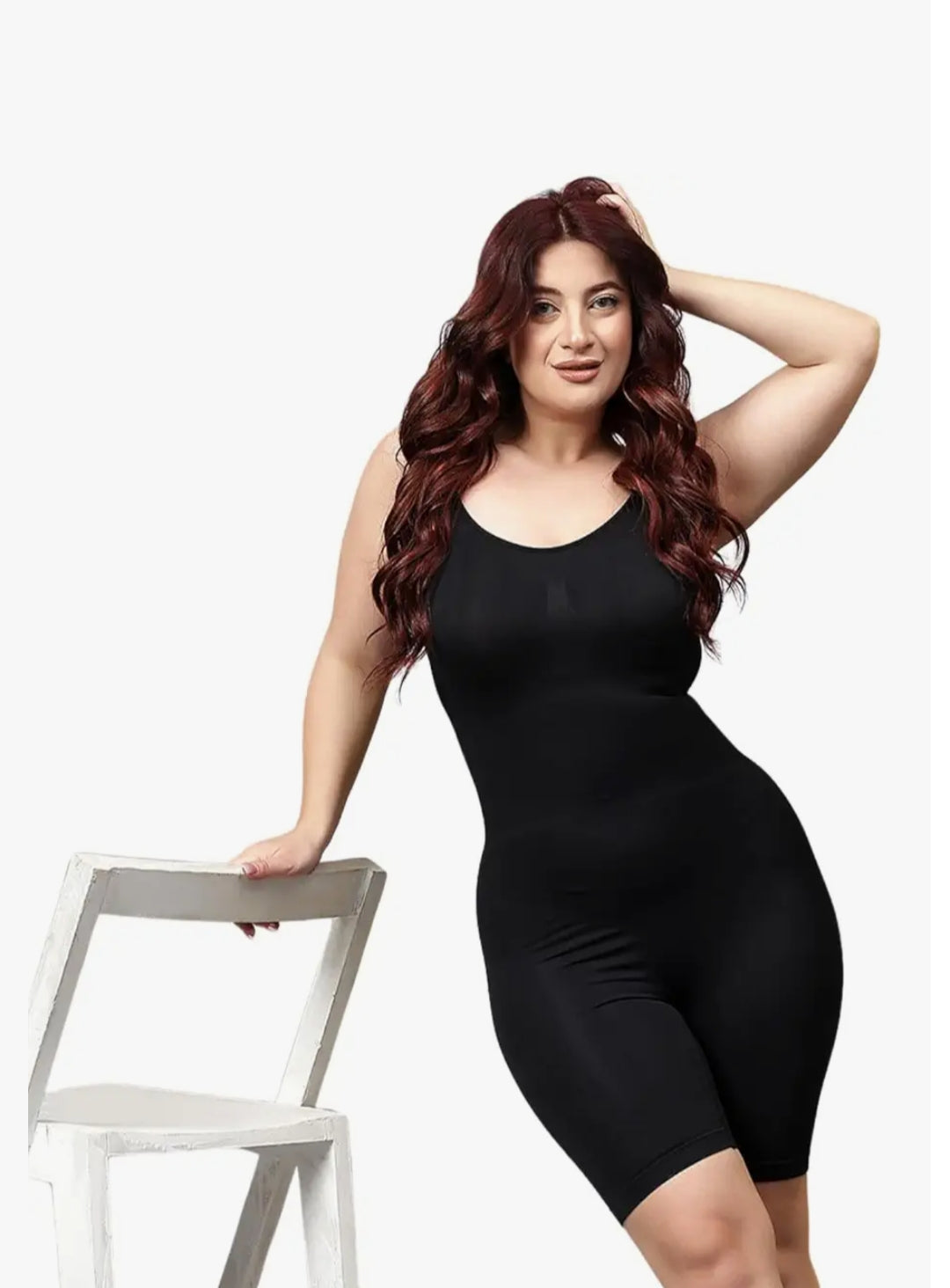 SHAPEMOUR Mid Thigh Bodysuit Bodyshaper, Sculpting Design Shapewear for Women, Body Shaper with Silicone Grip, No Steel Bones for All Day Comfort, Smooth and Seamless Fit